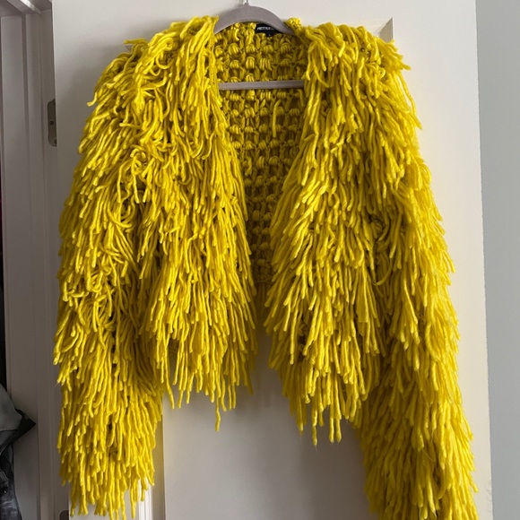 Plt Shaggy Cardigan Yellow 